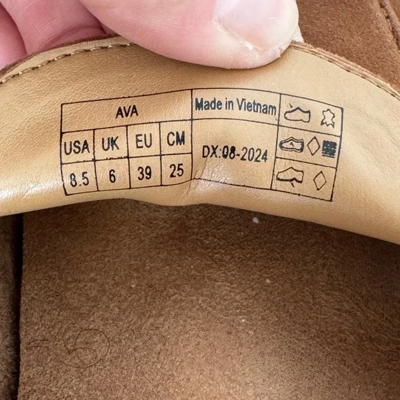 Vionic Ava Suede Wedge Loafers Tan Brown Platform Lug Sole Shoes Womens 8.5 - Picture 7 of 8